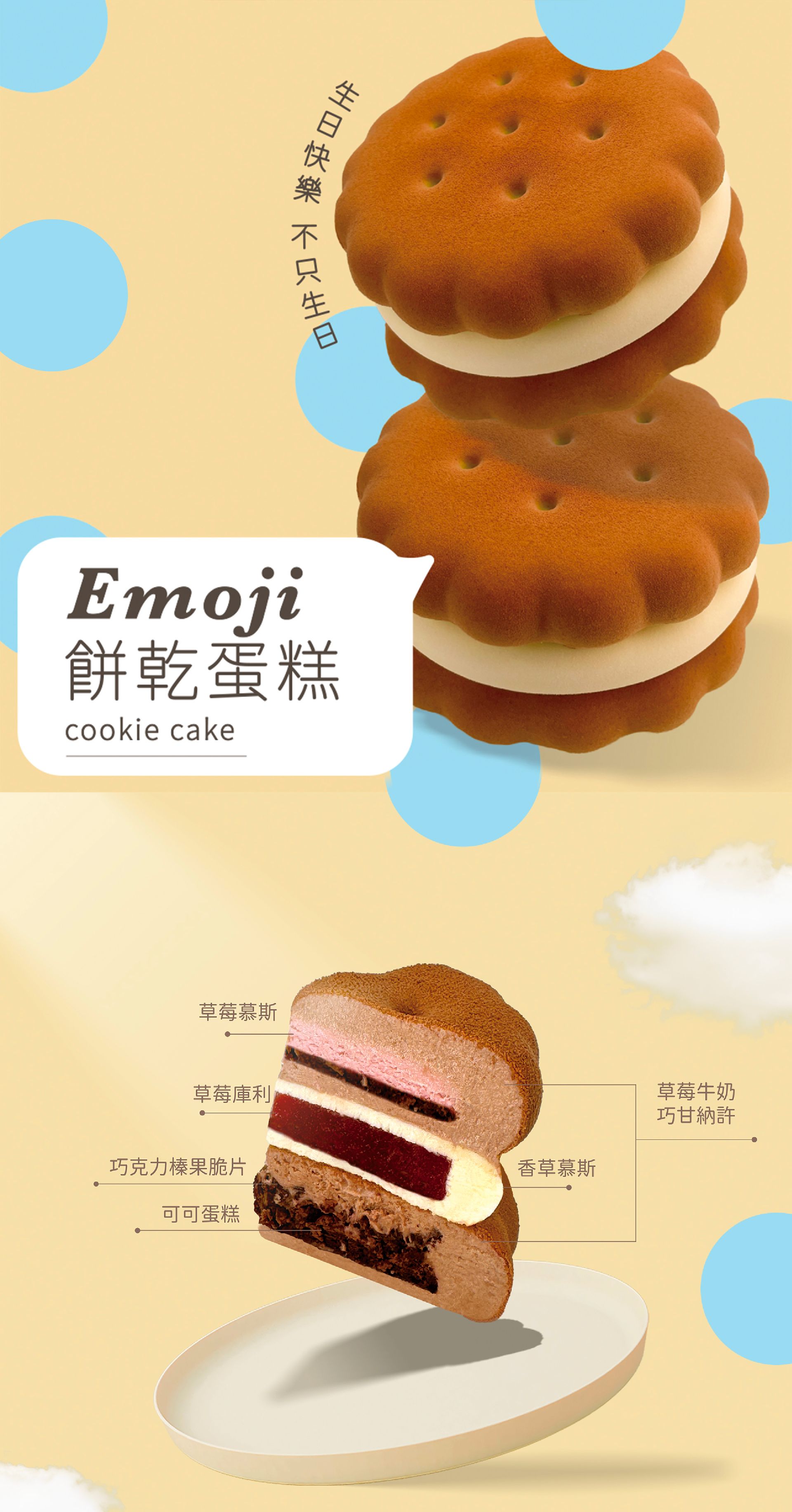 EMOJI餅乾蛋糕，內餡介紹