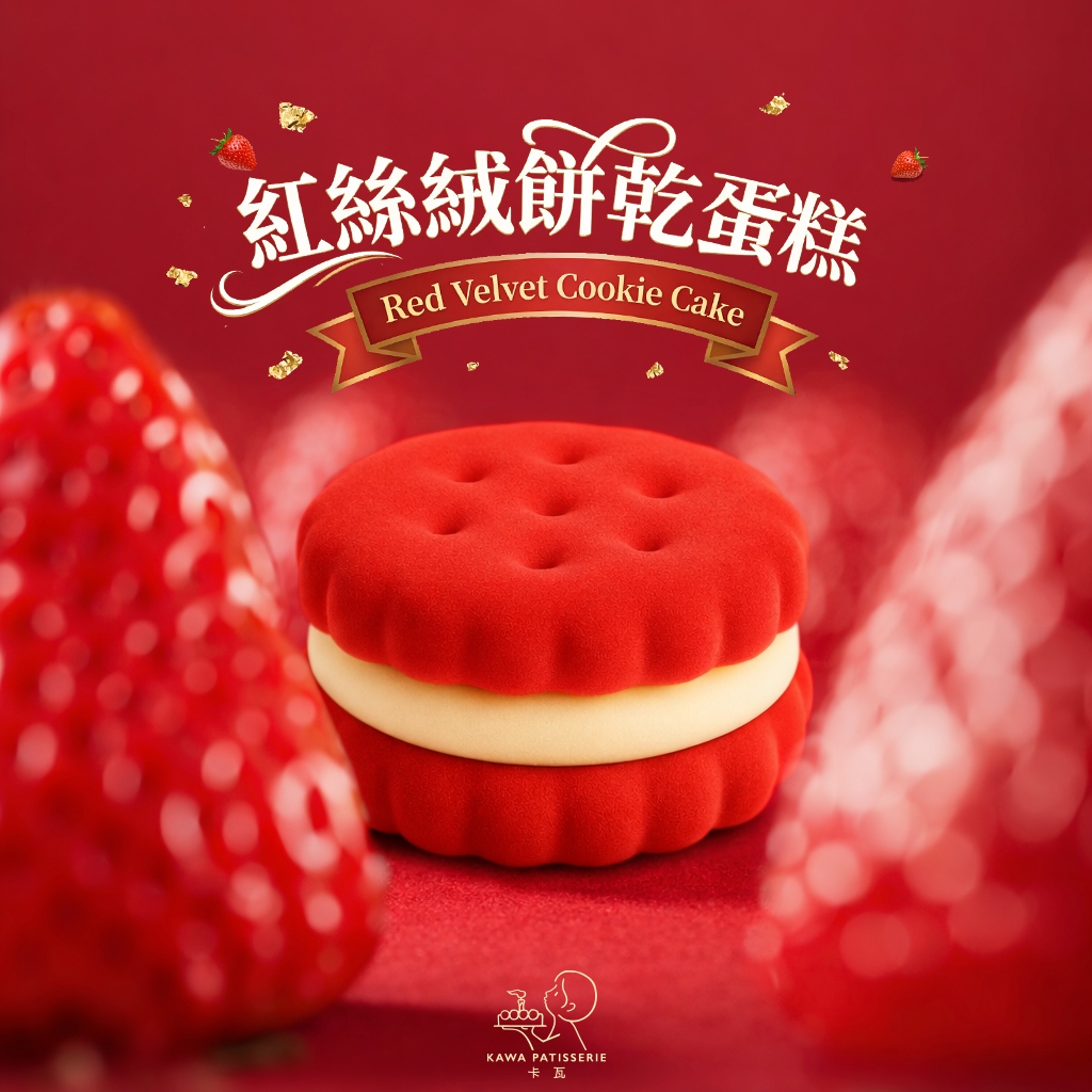 聖誕節限定-紅絲絨EMOJI餅乾蛋糕，最療癒的生日蛋糕及最棒的聖誕節儀式感