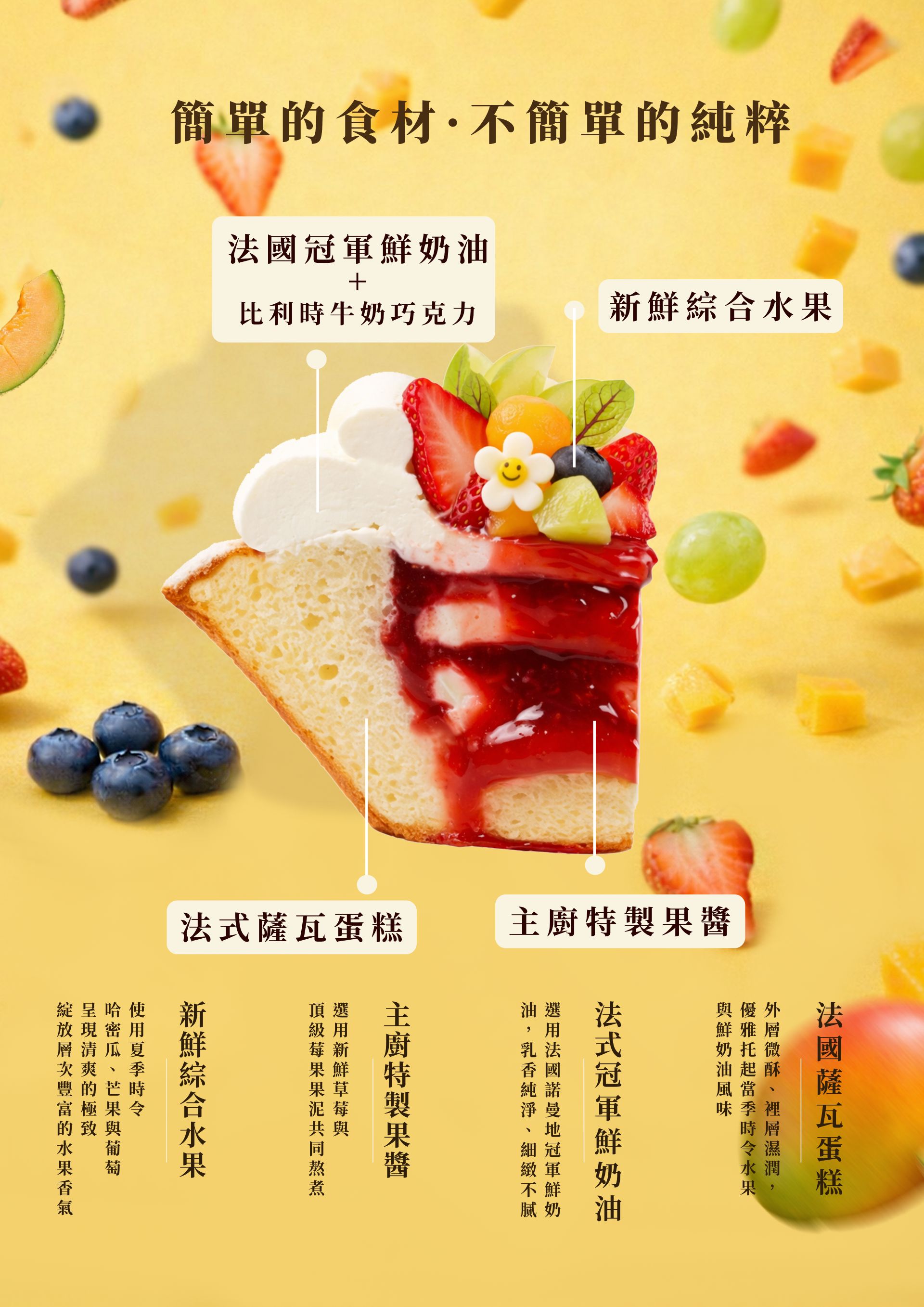 高級精品造型的水果薩瓦蛋糕，生日蛋糕必吃